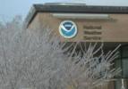 Picture of ice accumulations outside the NWS office in White Lake, April 4th, 2003