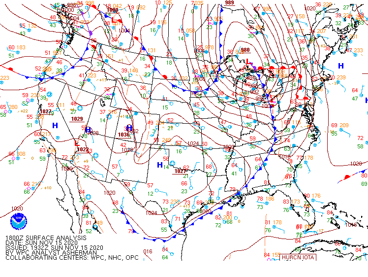 00z Surface Map