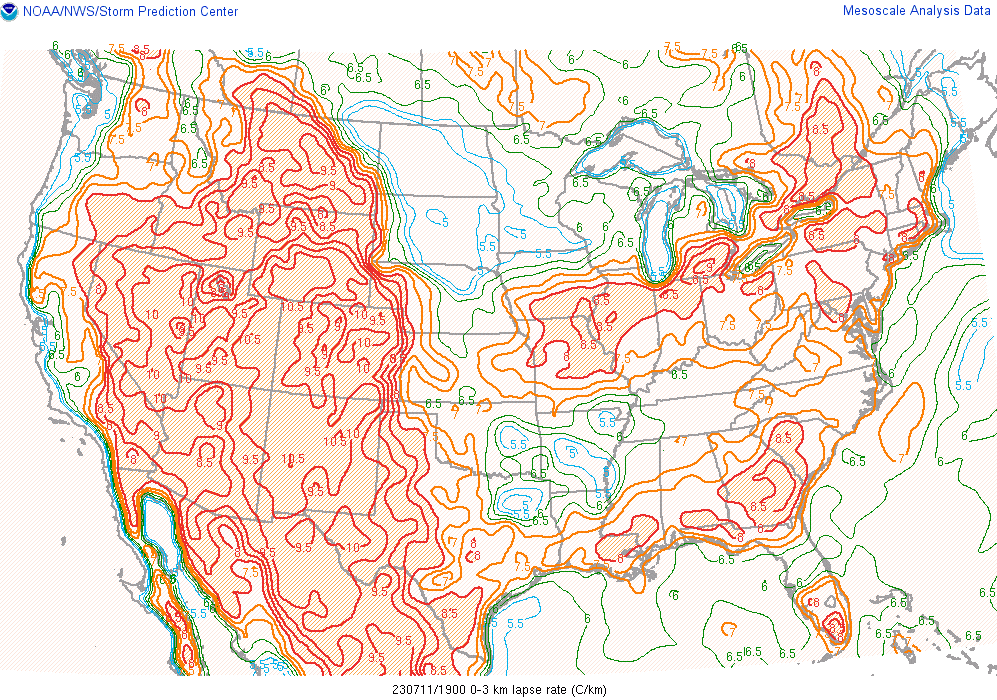 0-3 km Lapse Rates