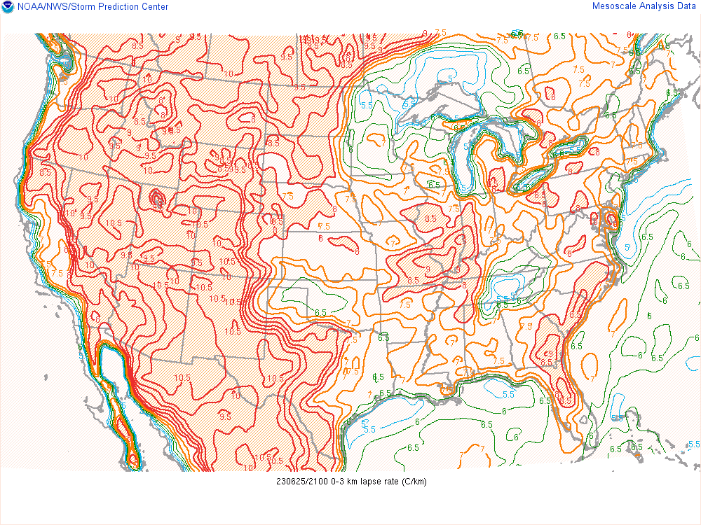 0-3 km Lapse Rates