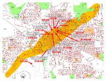 Storm path and damage estimates.