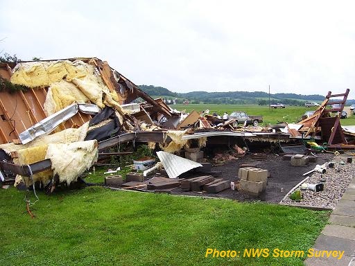 Picture of Mobile Home damage, south of Bellevue, Iowa.