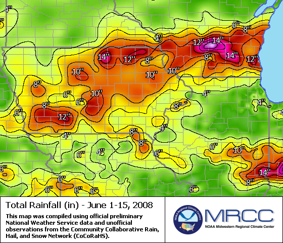 June 1-15 2008 Rainfall