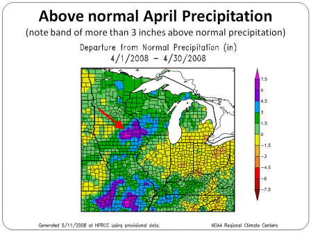 April 2008 Departure from Normal Precipitation