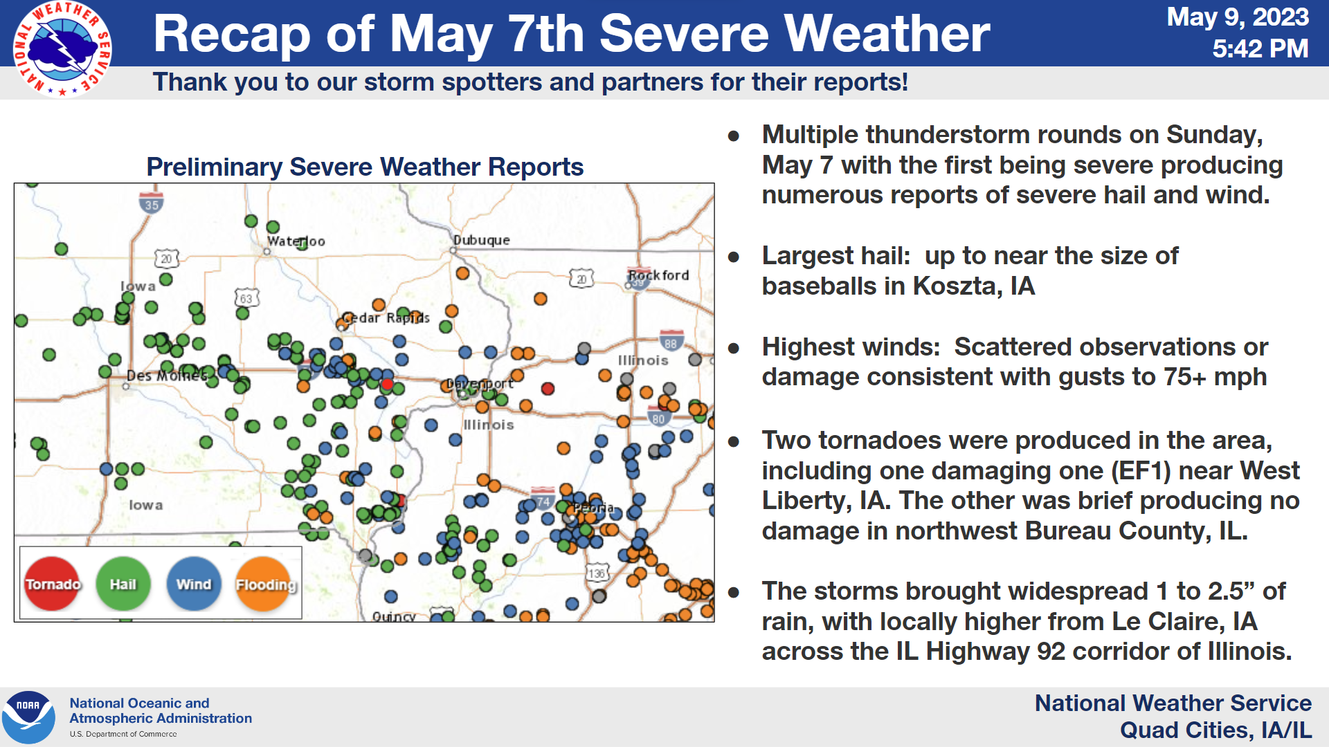 Iowa severe weather forecast shows tornadoes, wind, hail possible