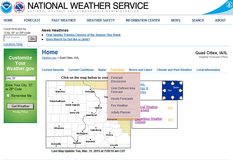 Local Forecast Information Links