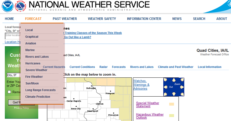 National Forecast Centers Links
