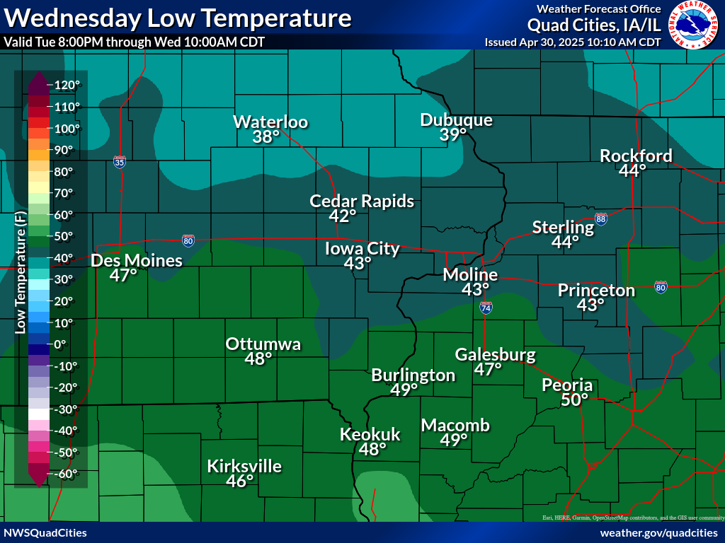 Observed 12-hour minimum temperature