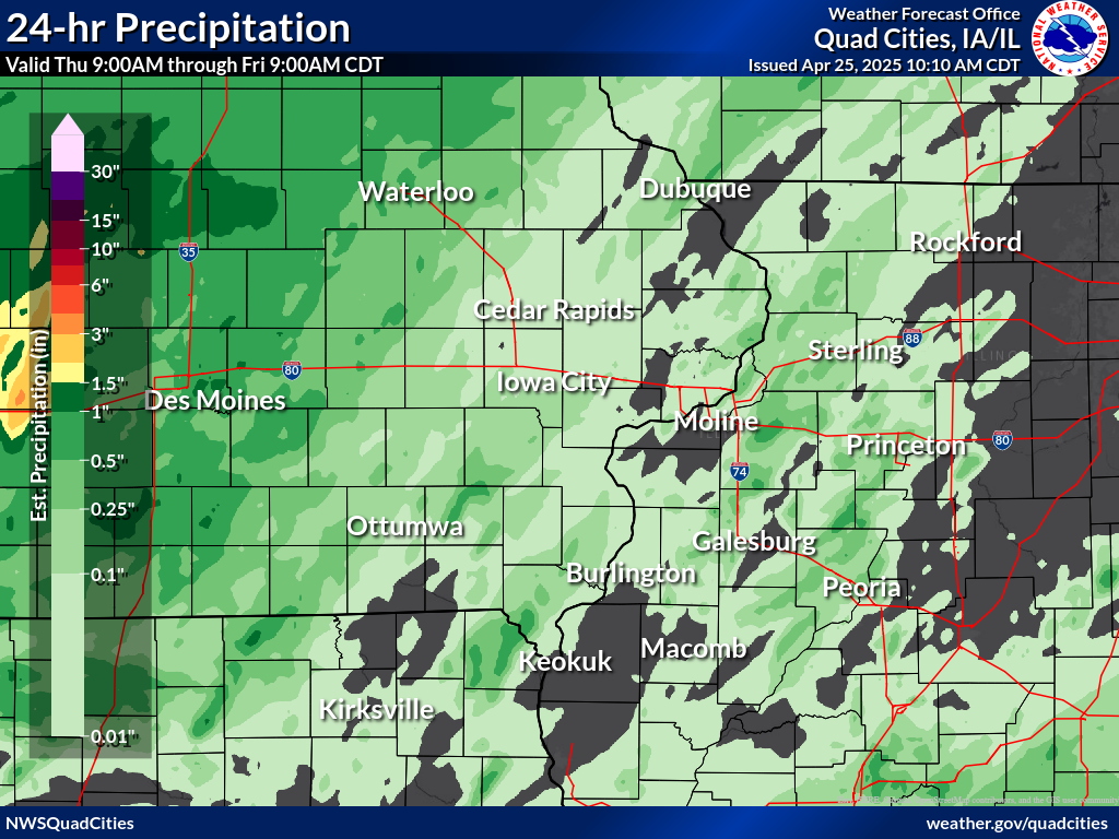 Observed 24 hour precipitation