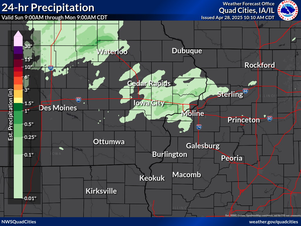 Observed 24 hour precipitation