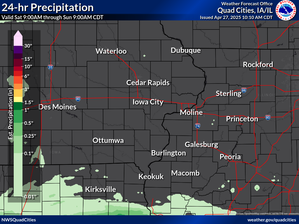 Observed 24 hour precipitation