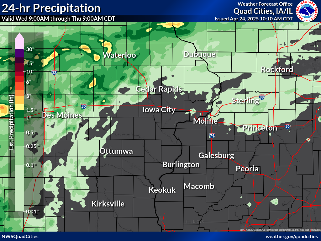 Observed 24 hour precipitation