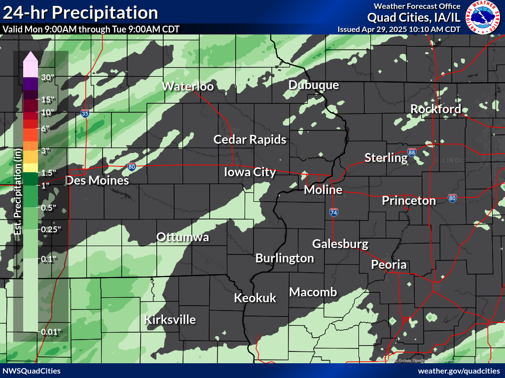 Observed 24 hour precipitation