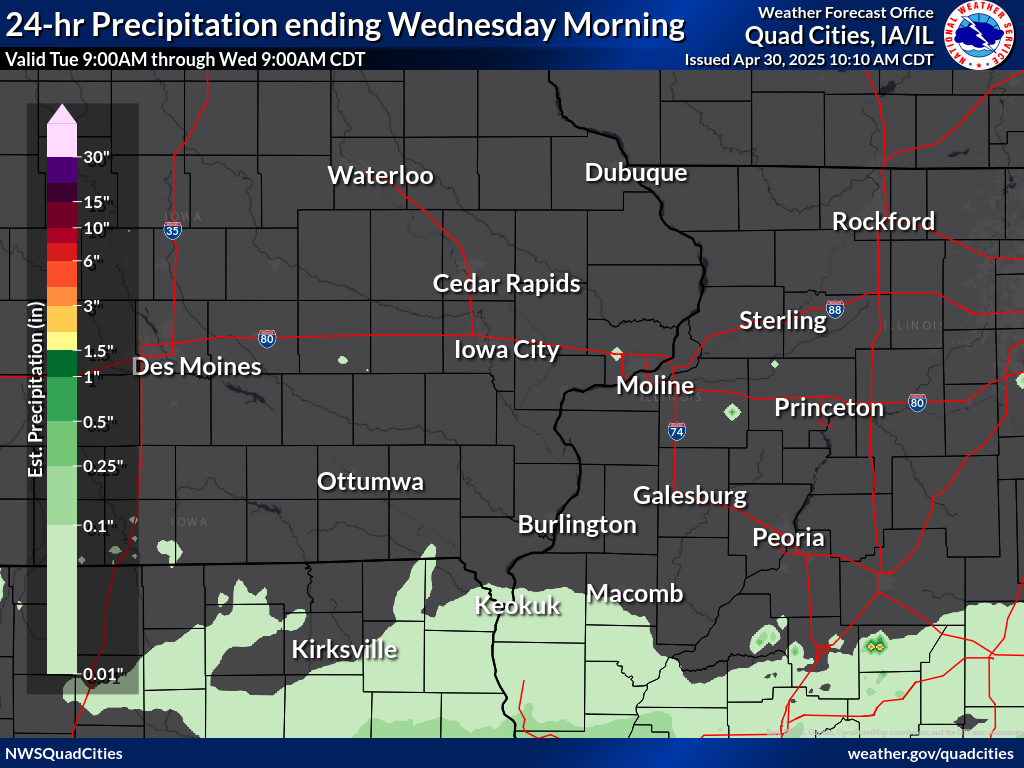 Observed 24 hour precipitation