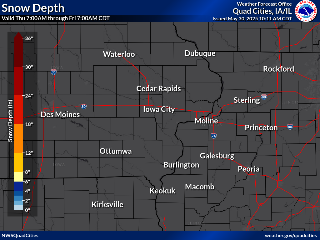 Observed 24 hour snow depth