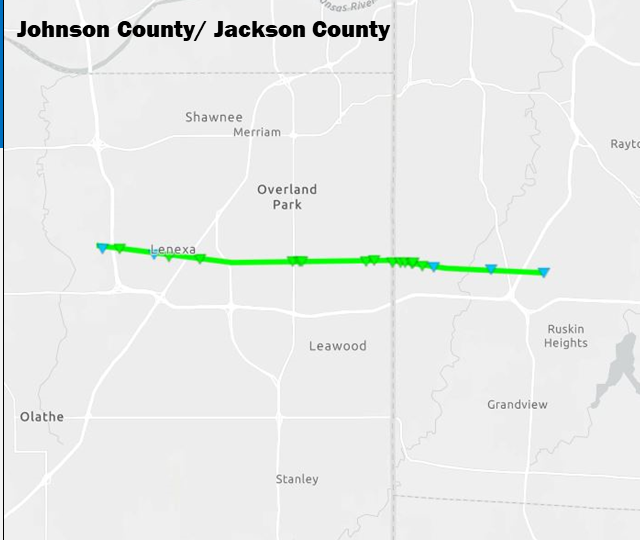 Johnson County, KS / Jackson County, MO Track Map