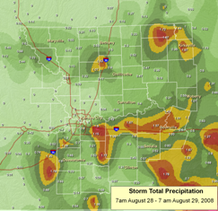 Storm Total Rainfall Aug 28-29