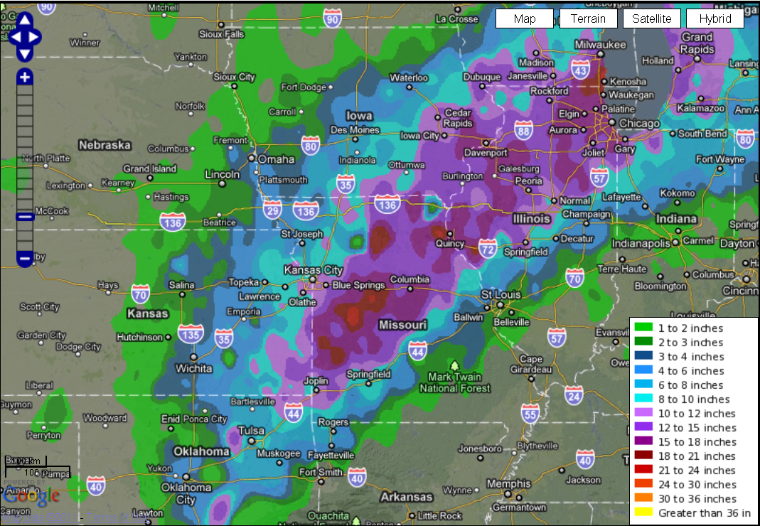 Midwest Snowfall totals
