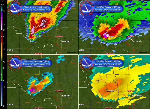 Radar image showing destructive hail near Oregon