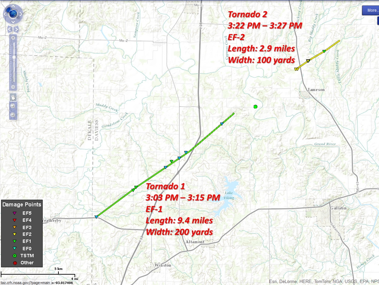 Missouri Tornado Alley Map