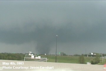 Tornado looking northeast from intersection of Interstate 70 and Interstate 435 (Kansas)