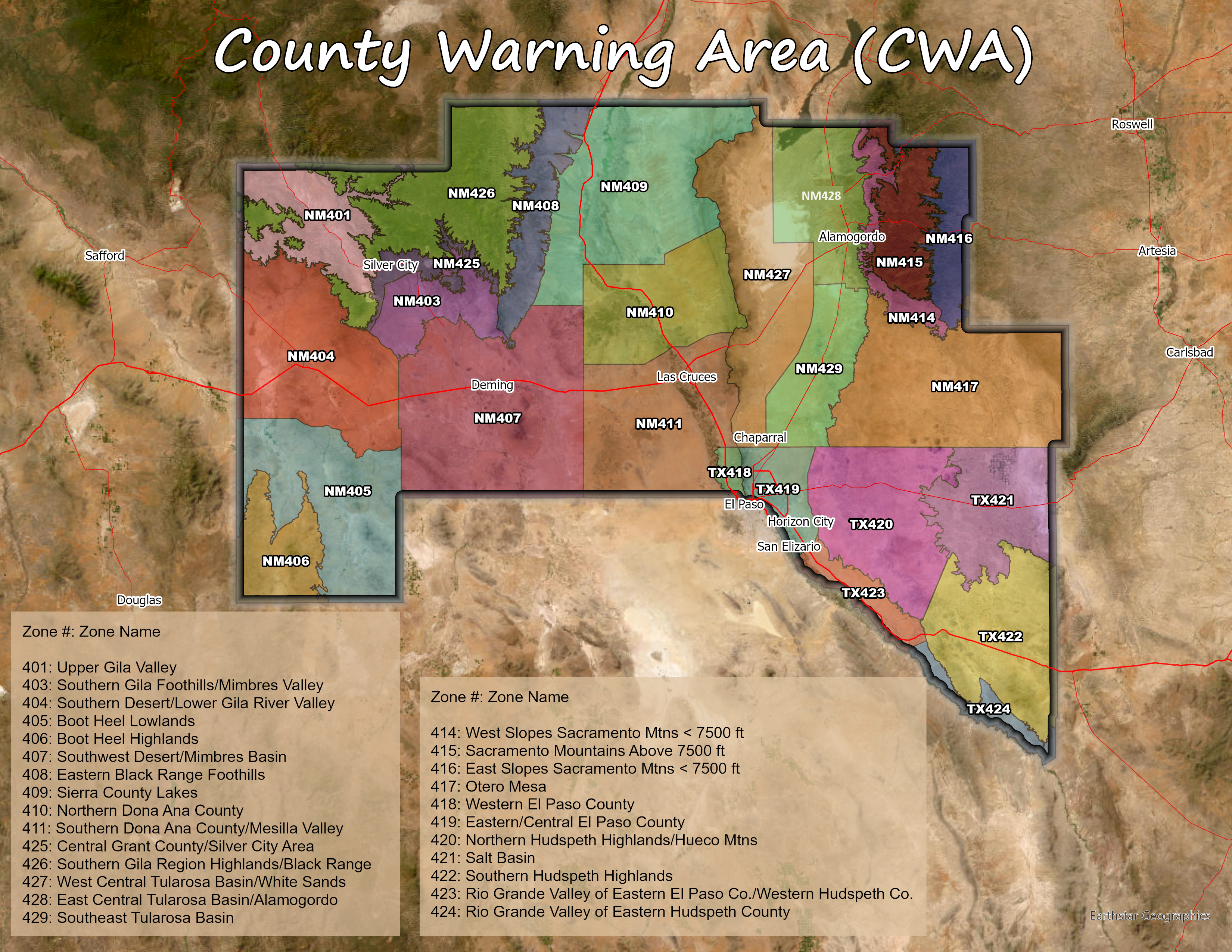 EPZ CWA zone map