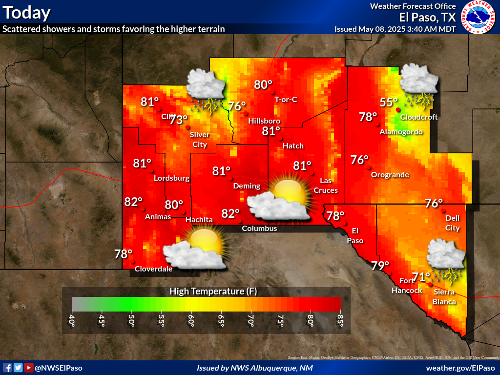 NWS El Paso Regional Forecast