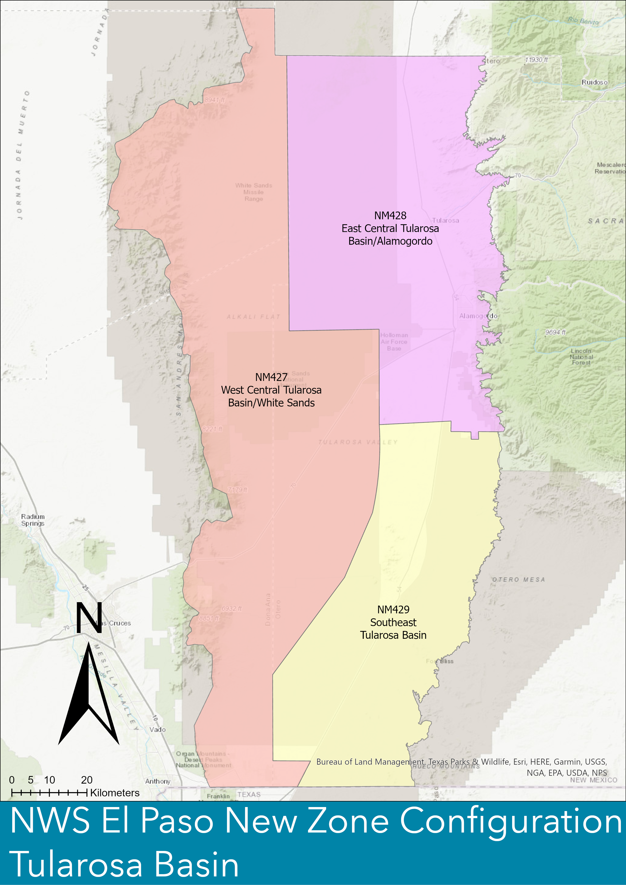 New Tularosa zones NM427, NM428, and NM429