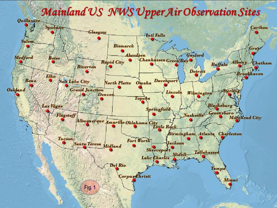 Upper air station map
