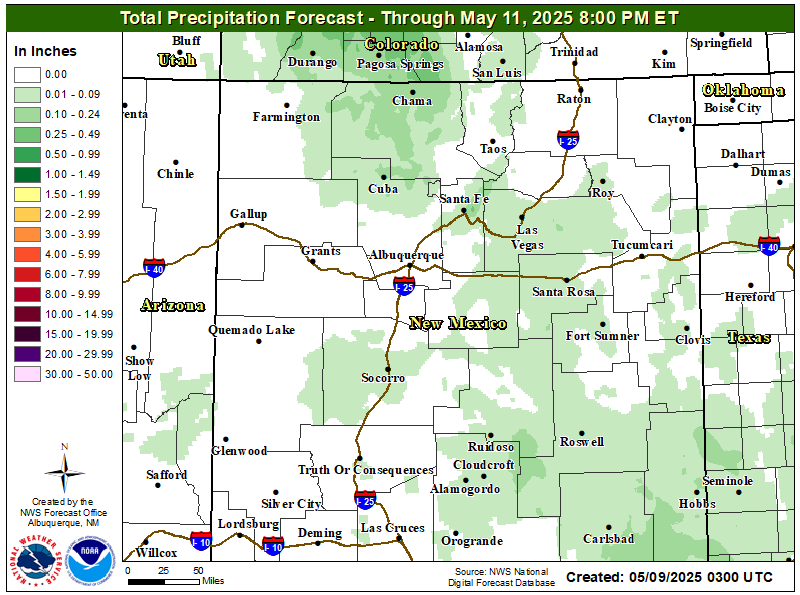 NWS Albuquerque Storm Total Rainfall Forecast