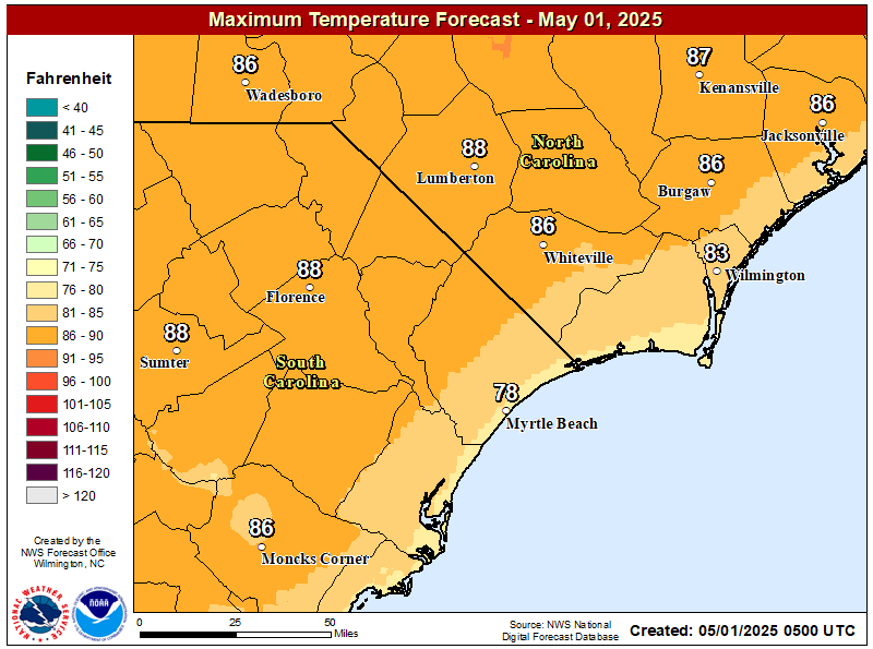 Day 1 Max Temperature Graphic