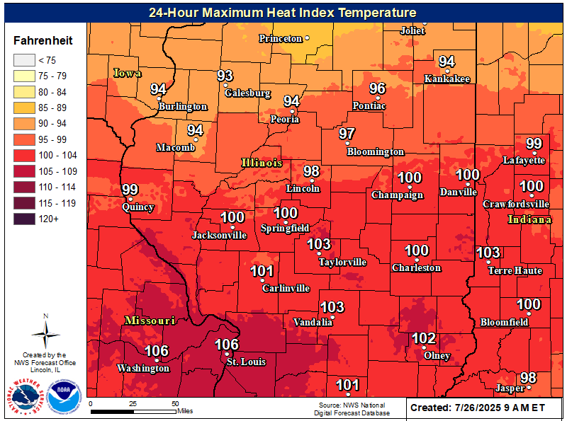 Maximum Heat Index Today