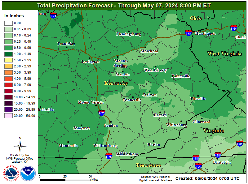 Flooding Will Be Possible Across Southern Kentucky Through Today