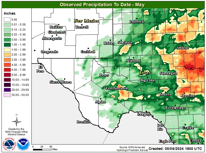 Month To Date Rainfall Totals