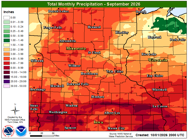 Previous Month's Rainfall