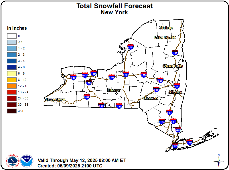 Total Snowfall Forecast - New York