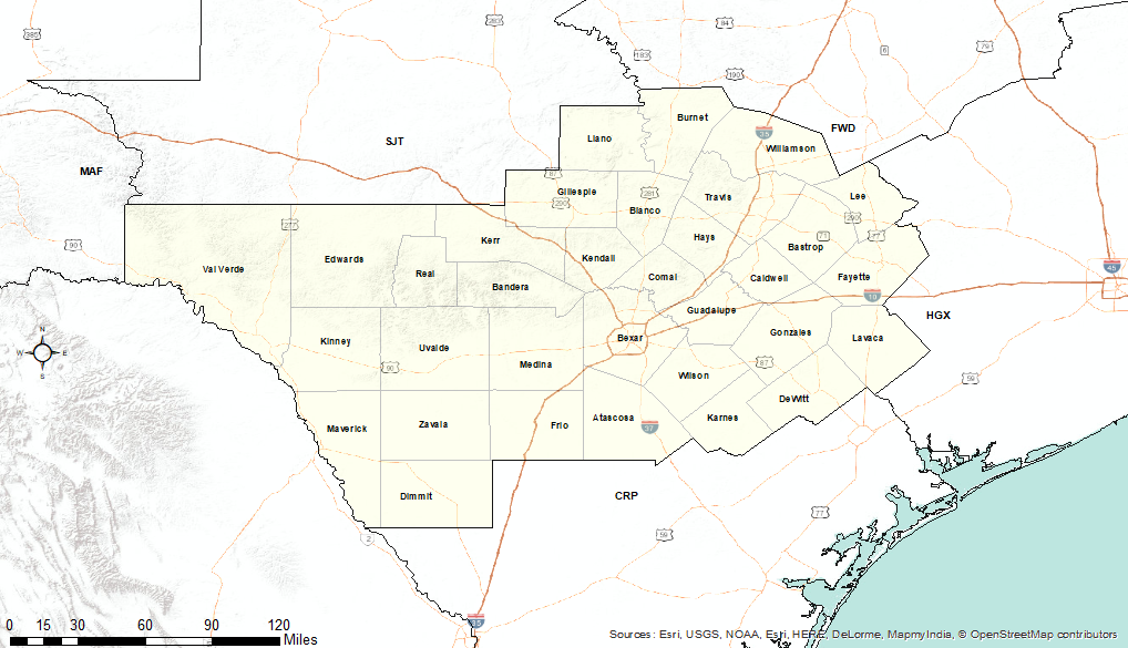 Austin/San Antonio Weather Forecast Office County Warning Area