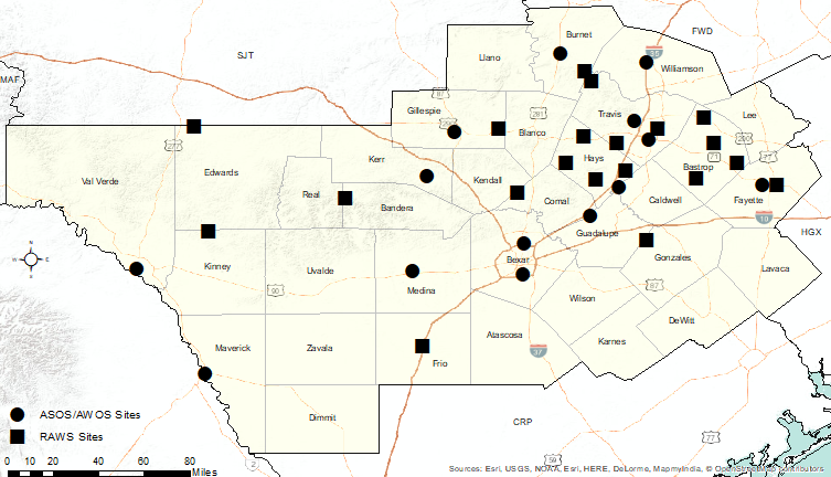 EWX Fire Weather Map