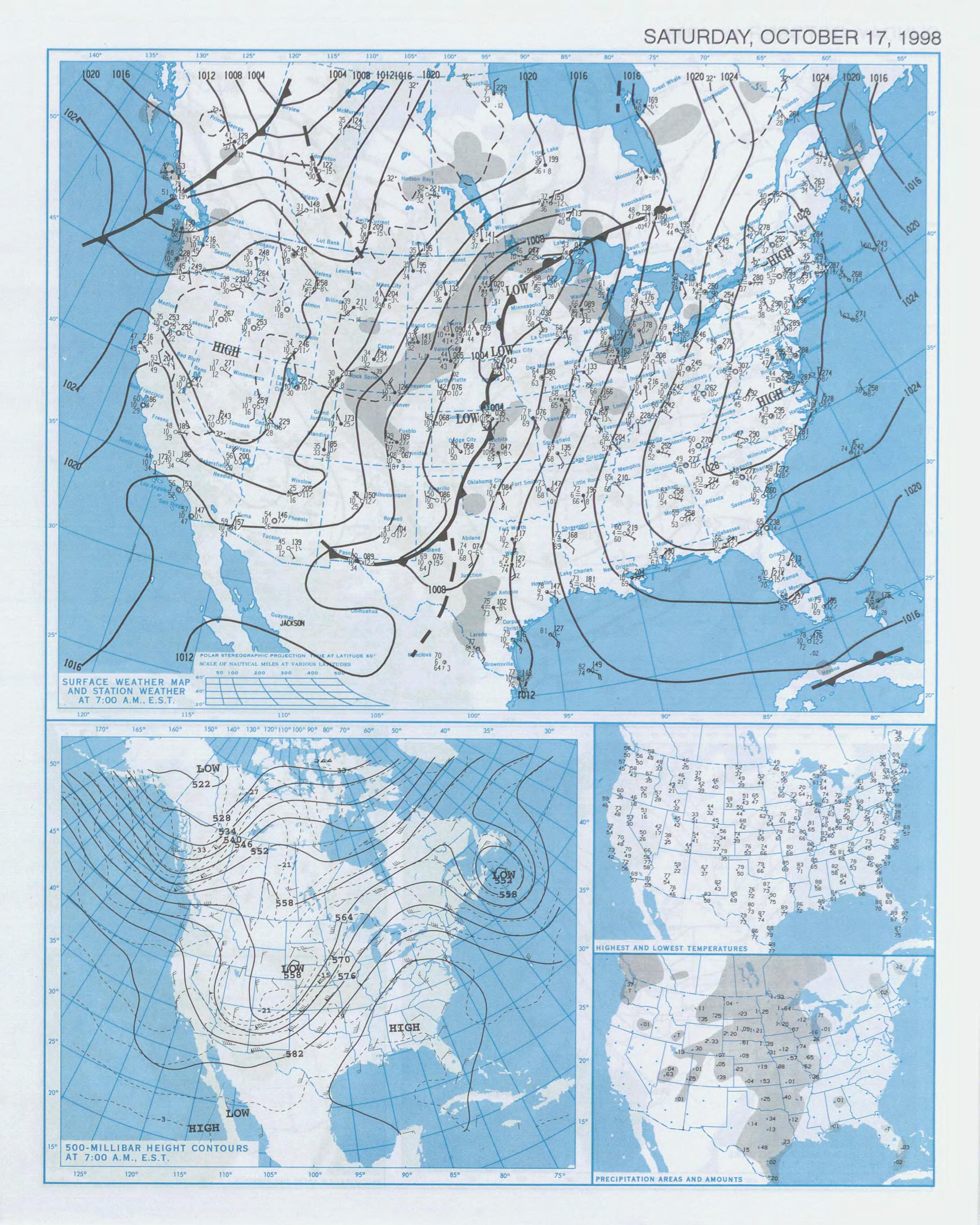 October 17, 1998 Weather Map
