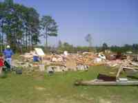 [ Mobile home destroyed by EF2 tornado south of Normantown (Toombs County). ]