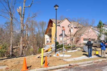 [ Heavily damaged home in Buford ]