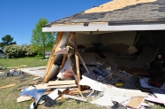 [ Garage Destroyed by Tornado in Bibb County. ]