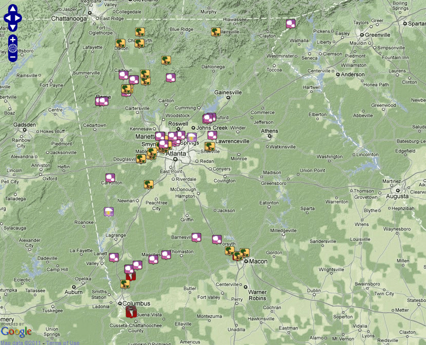 [ Map of warnings & Storm Reports from April 15-16. ]