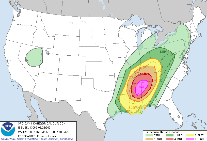 March 2526, 2021 Severe Thunderstorms and Tornadoes