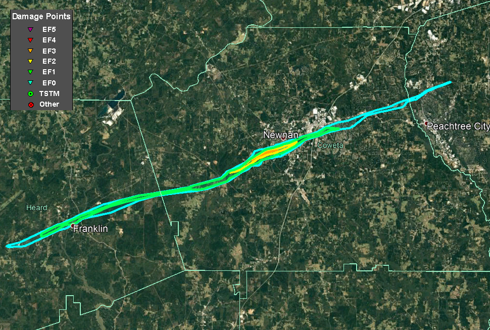 Heard, Coweta, and Fayette County Tornado (Newnan EF-4)