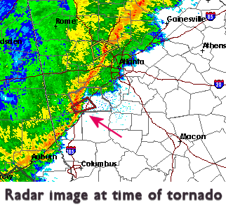 [ radar image at time of tornado ]