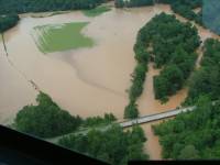 [ Flint River overflows its banks ]