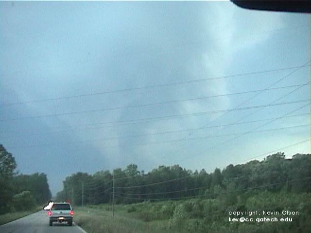 funnel cloud over Hall County