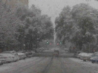 [ Snow in downtown Athens. ]
