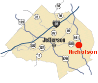 [ location of damage in Jackson County ]